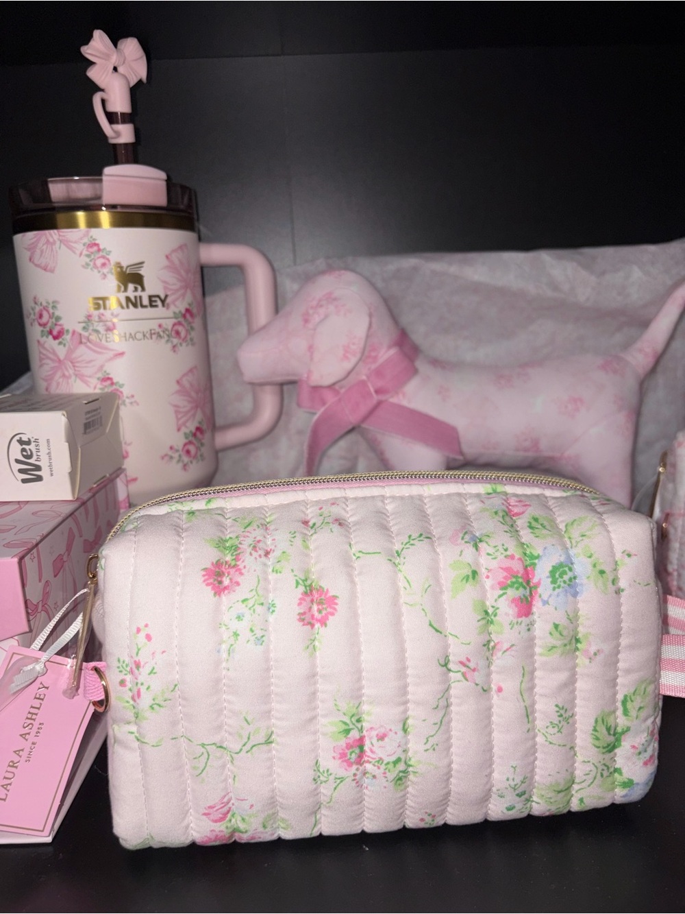 Laura Ashley floral cosmetic bag